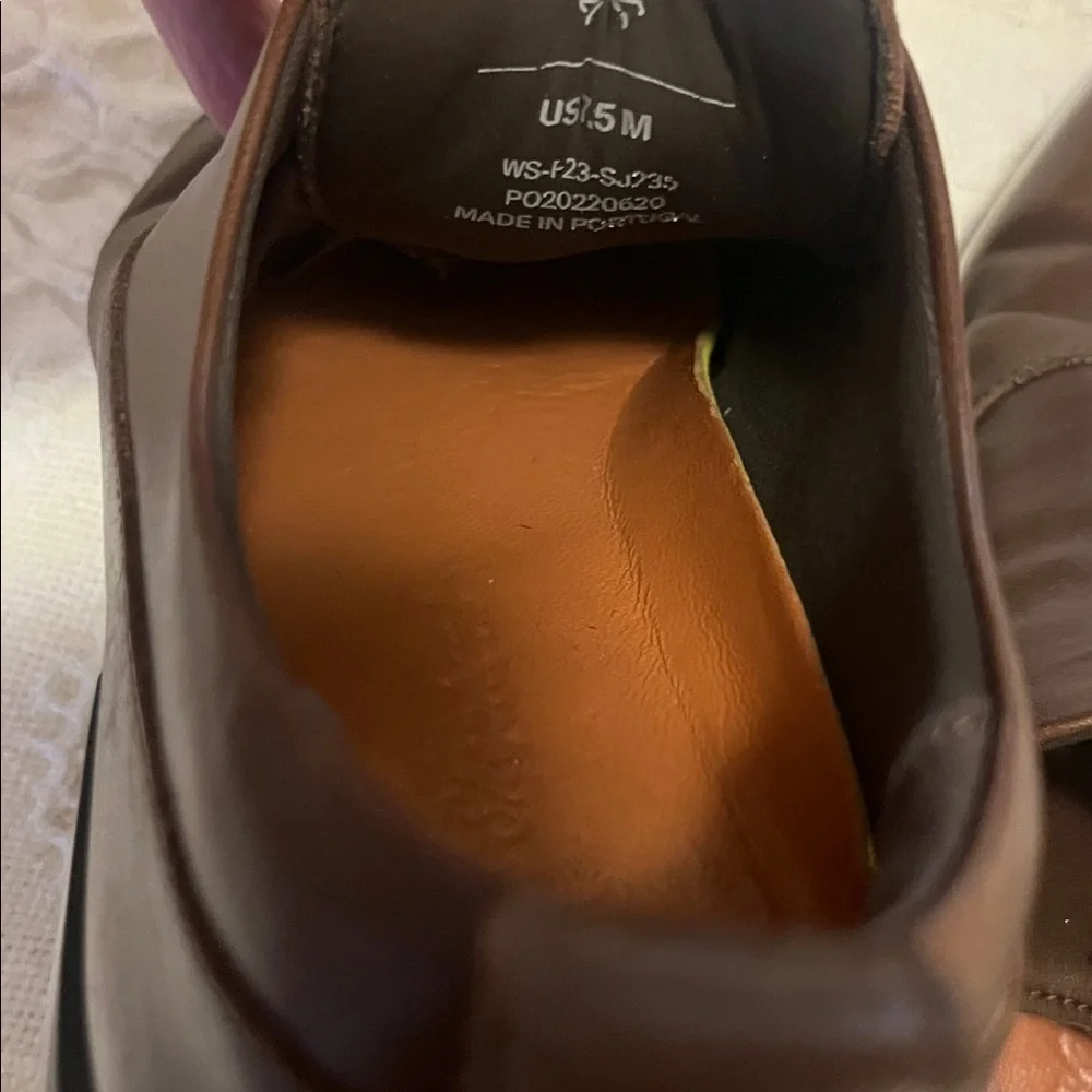 Wolf & Shepard Men’s Derby Leather Lace-Up Shoes Dress Sneakers Dark Brown 7.5